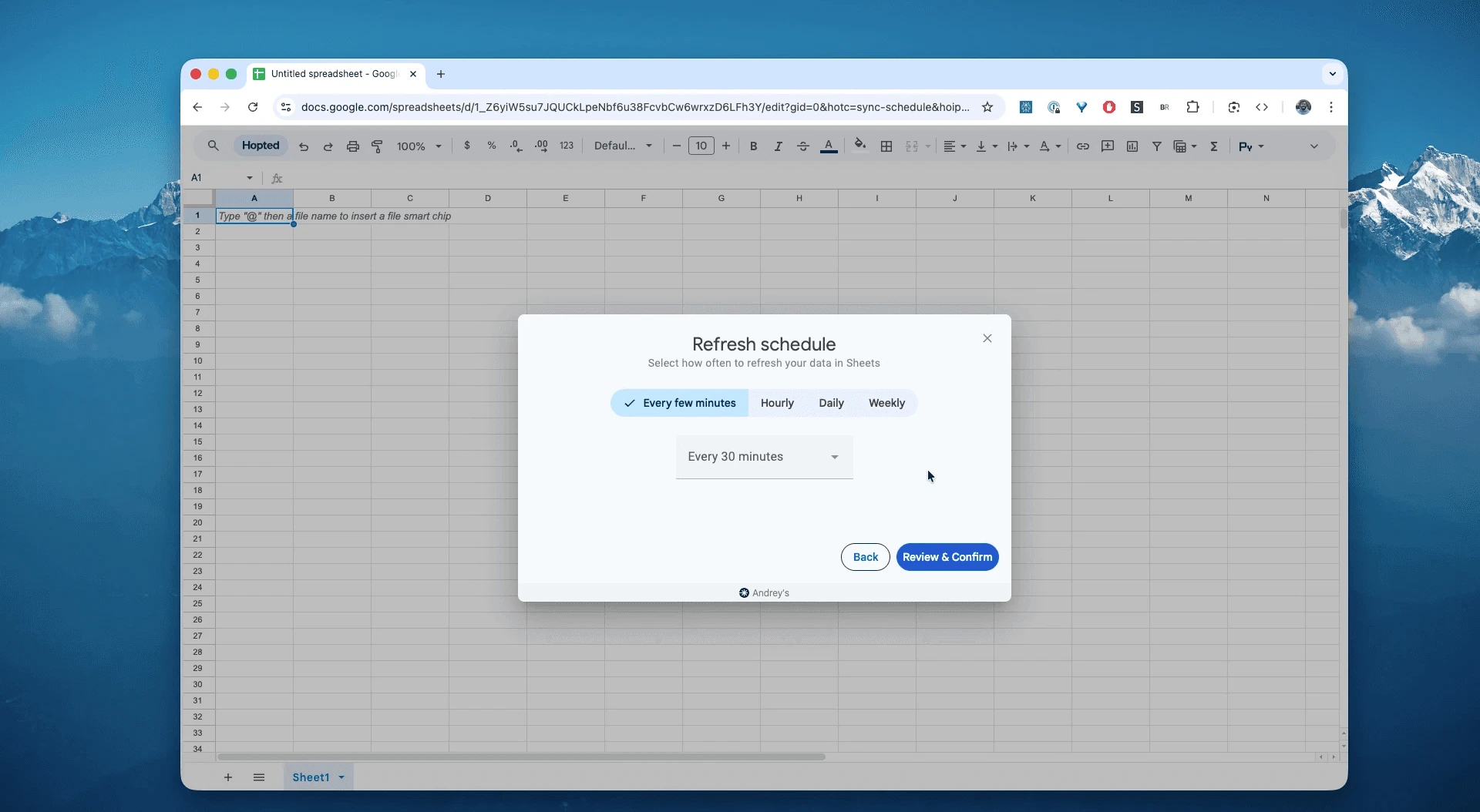 Nastavení automatické aktualizace Brand Analytics – Repeat Purchase Behaviour v Hopted