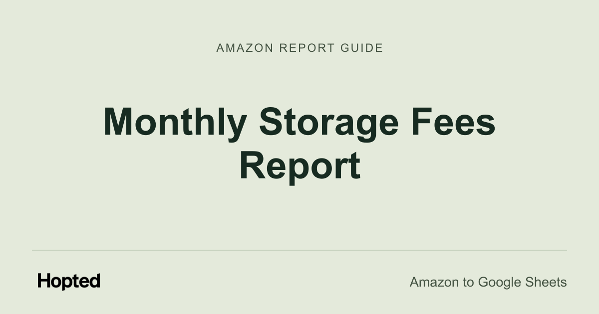 Jak automaticky importovat a analyzovat Amazon Monthly Storage Fees v Google Sheets